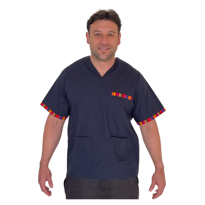 Navy Blue Scrub Top