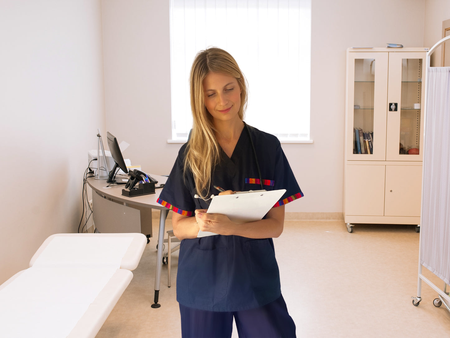 Navy Blue Scrub Top