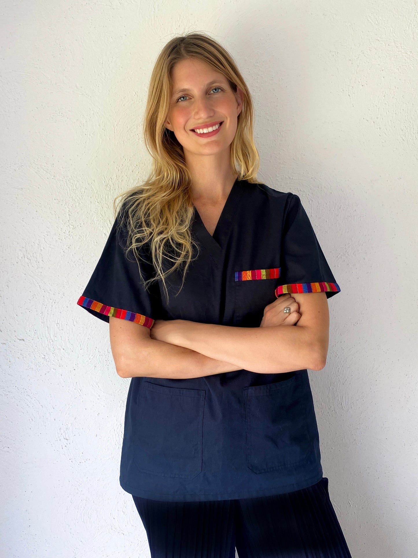 Navy Blue Scrub Top